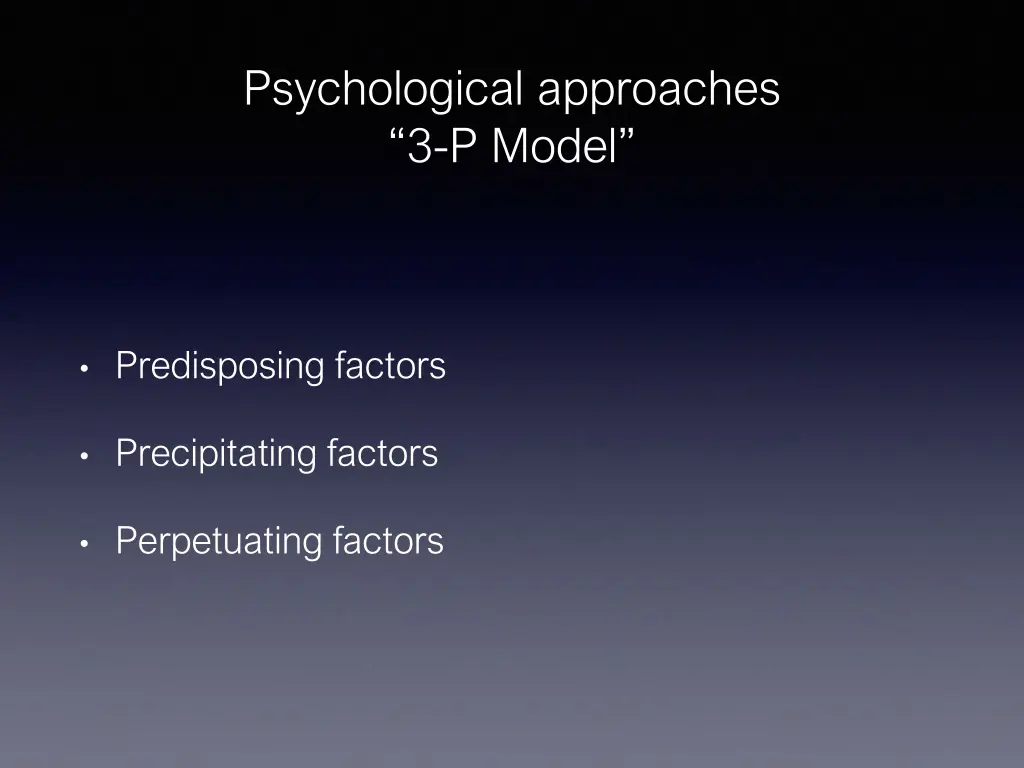 psychological approaches 3 p model