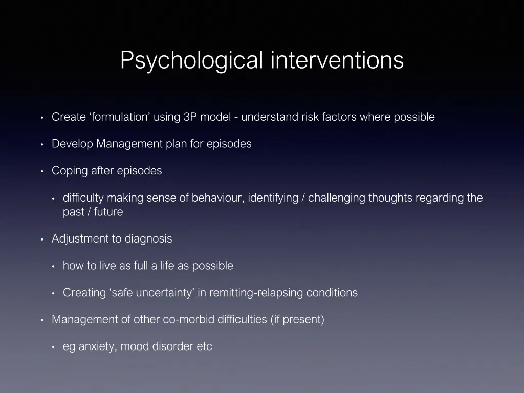 psychological interventions