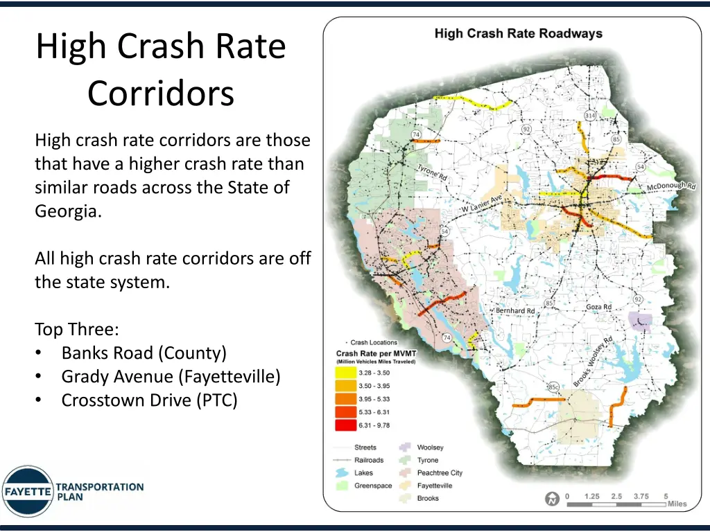 high crash rate corridors