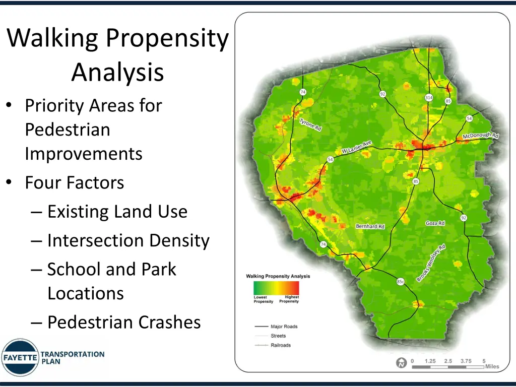 walking propensity analysis priority areas