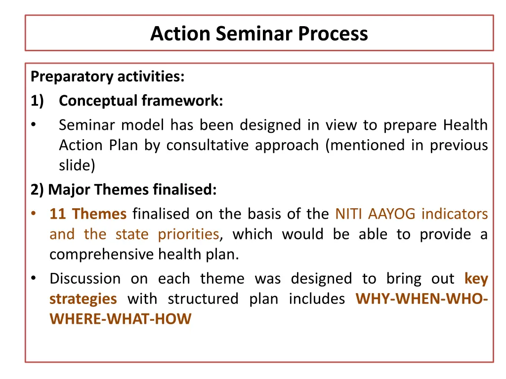 action seminar process