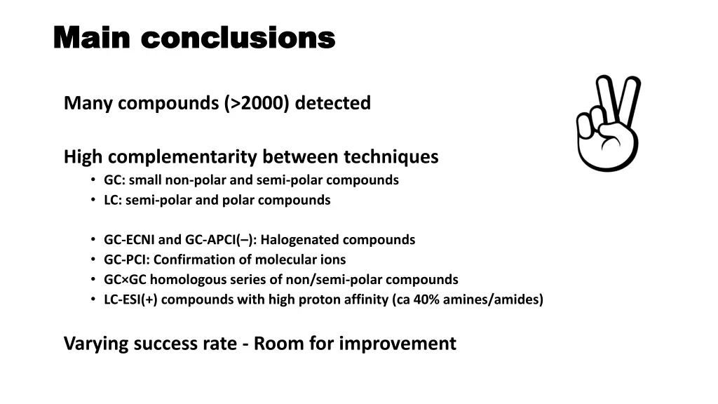 main conclusions main conclusions