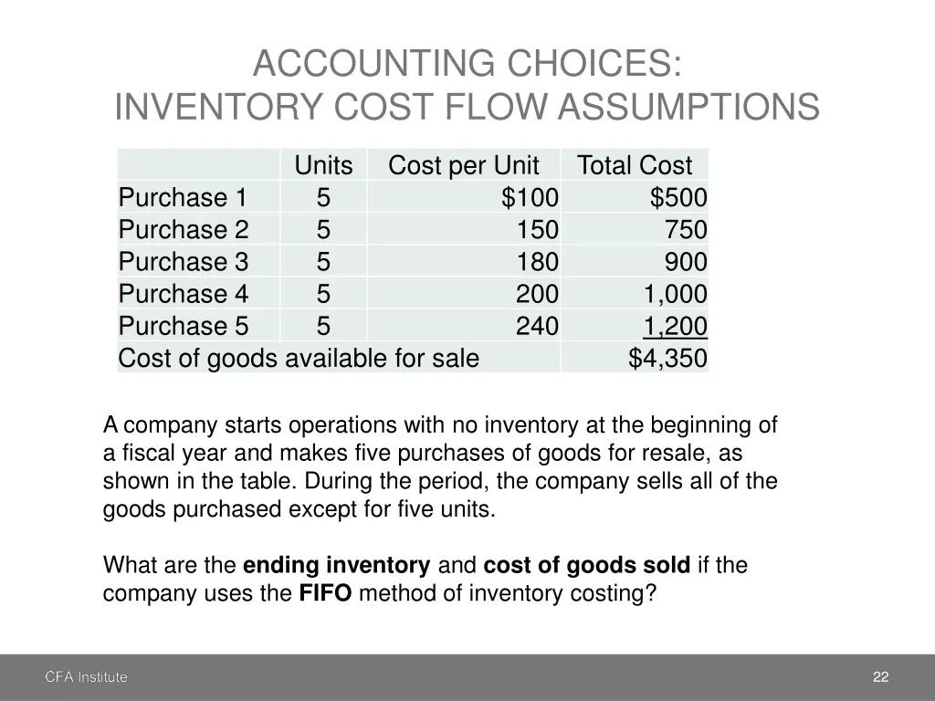accounting choices inventory cost flow assumptions 1