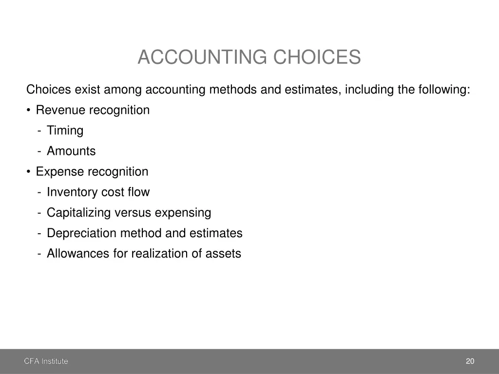 accounting choices