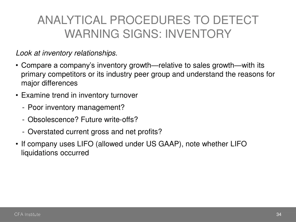 analytical procedures to detect warning signs 2