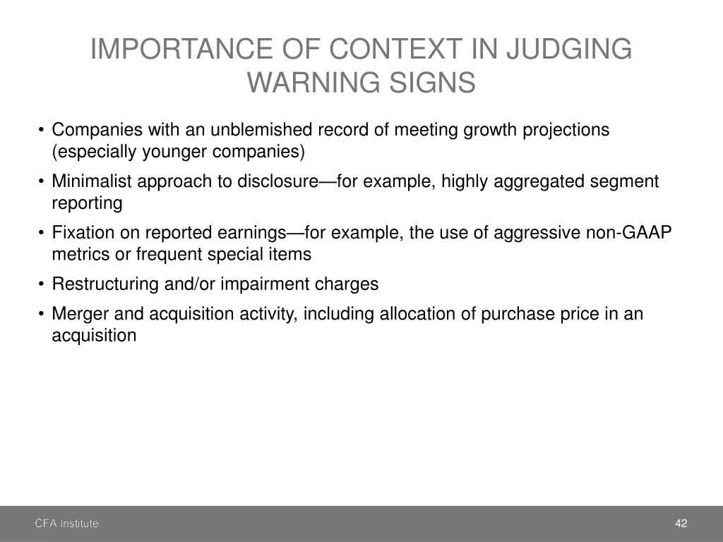 importance of context in judging warning signs