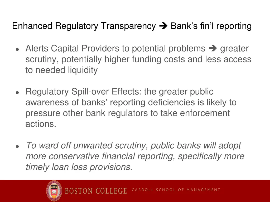 enhanced regulatory transparency bank
