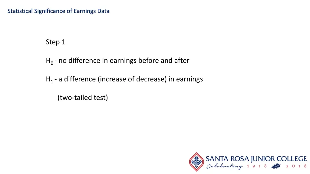 statistical significance of earnings data 10