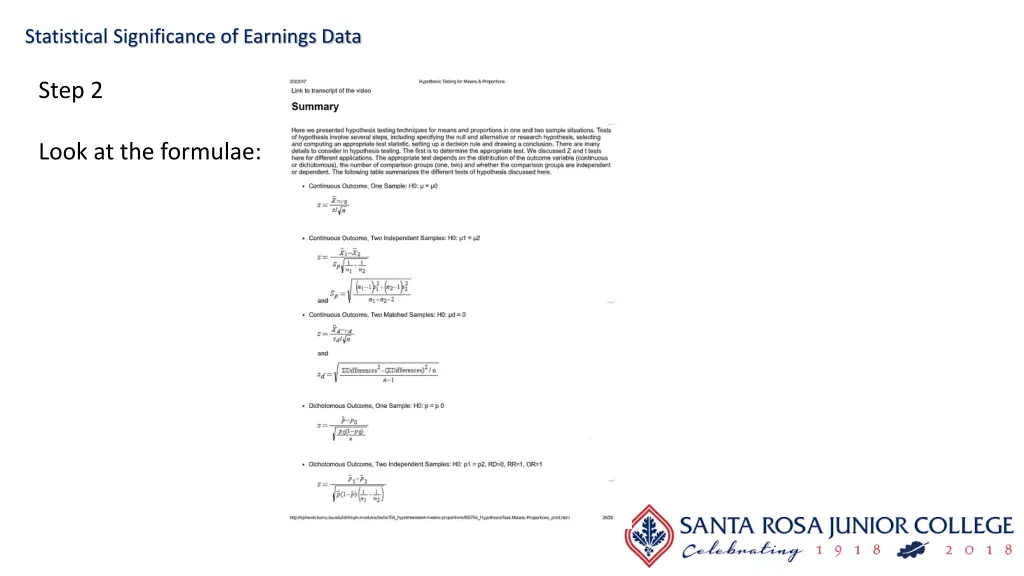 statistical significance of earnings data 11