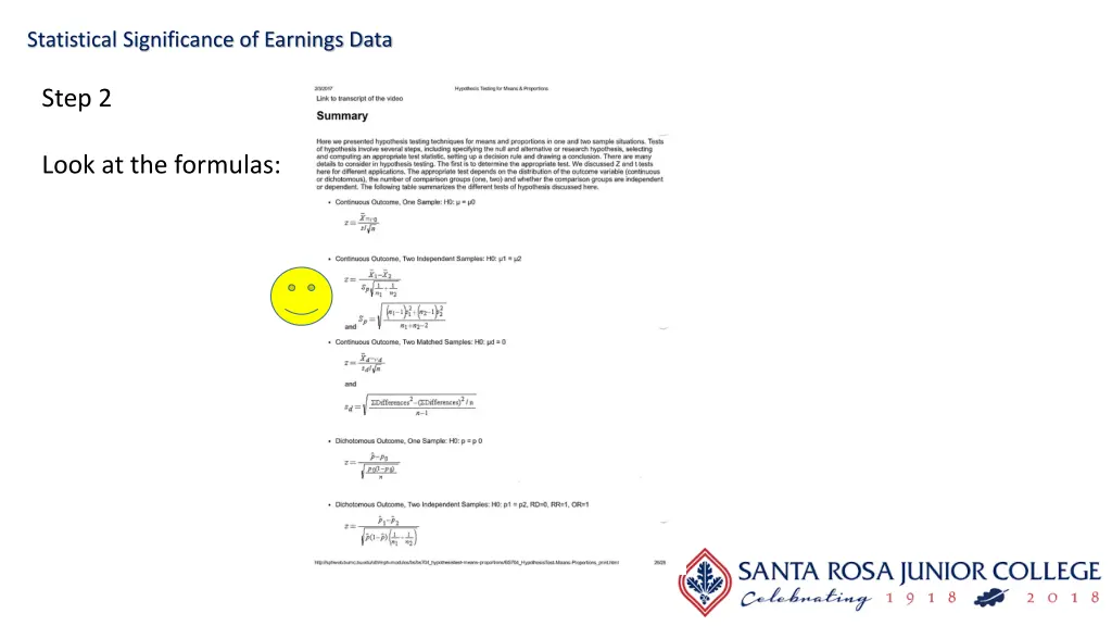 statistical significance of earnings data 12