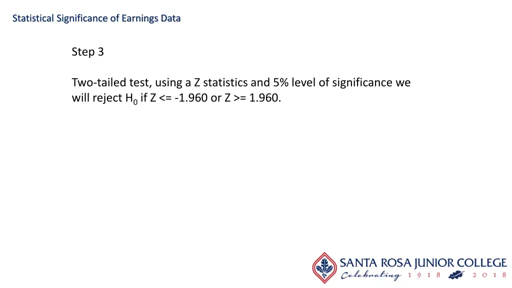 statistical significance of earnings data 13