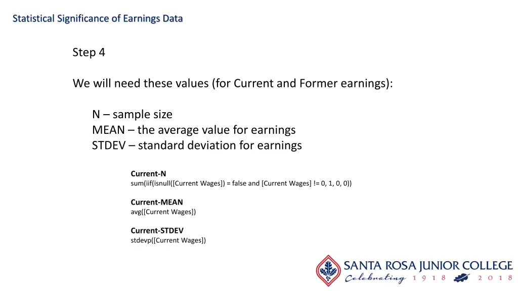 statistical significance of earnings data 15