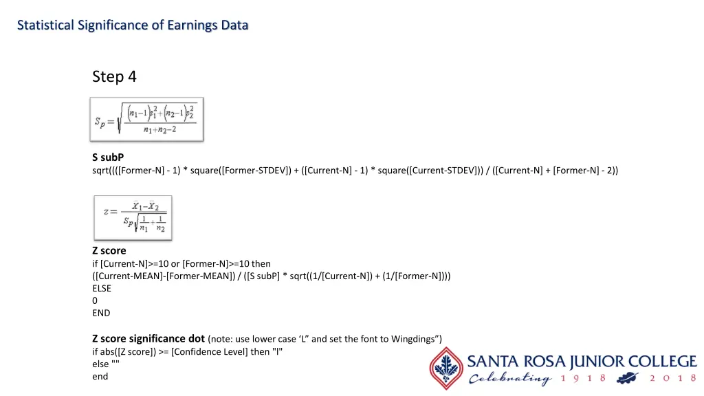 statistical significance of earnings data 17