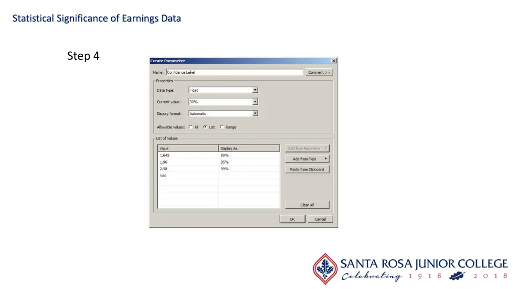 statistical significance of earnings data 18
