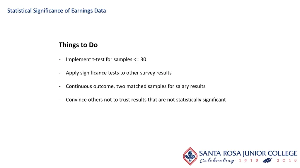 statistical significance of earnings data 26