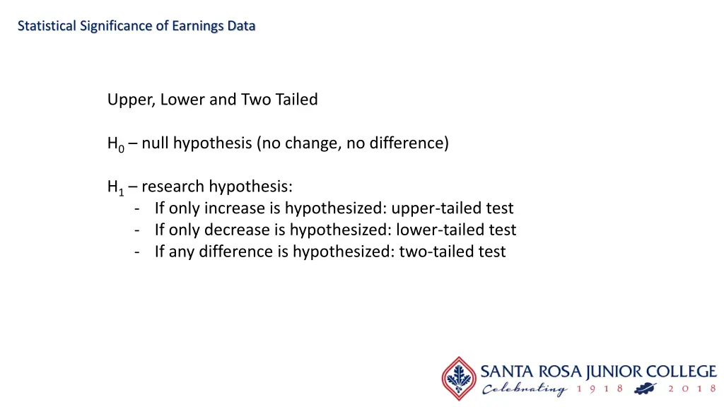 statistical significance of earnings data 7