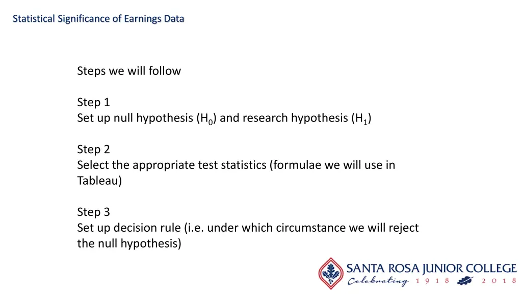 statistical significance of earnings data 8