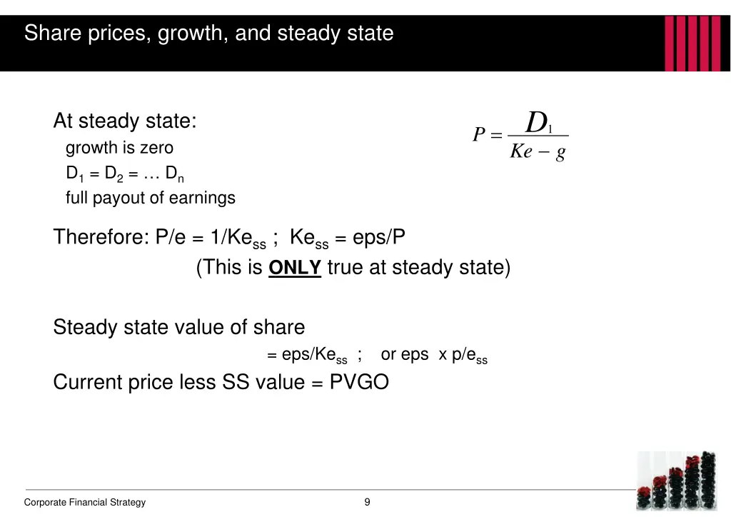 share prices growth and steady state