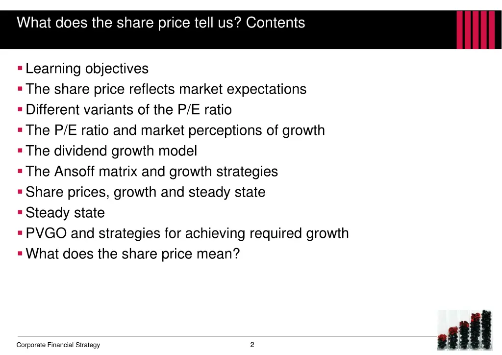 what does the share price tell us contents