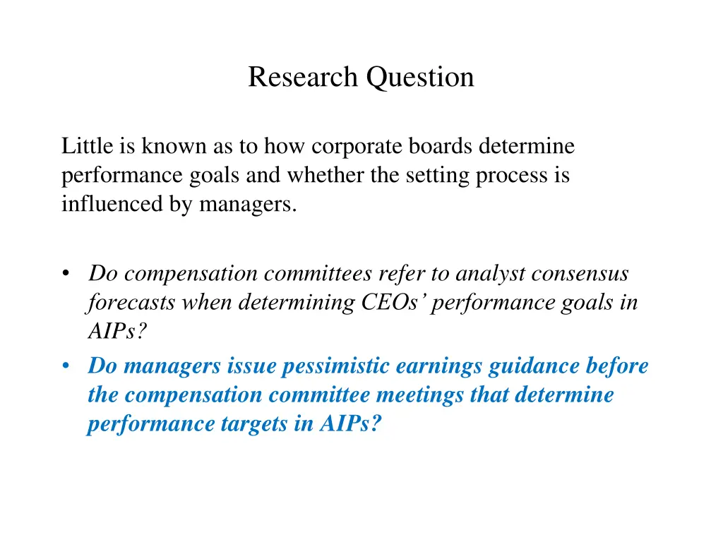 research question
