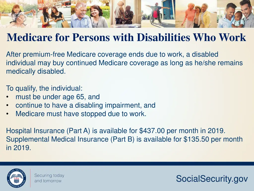 medicare for persons with disabilities who work