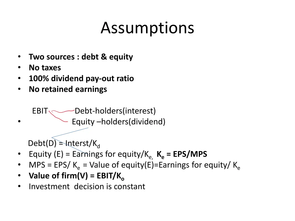 assumptions