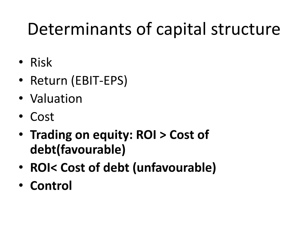 determinants of capital structure