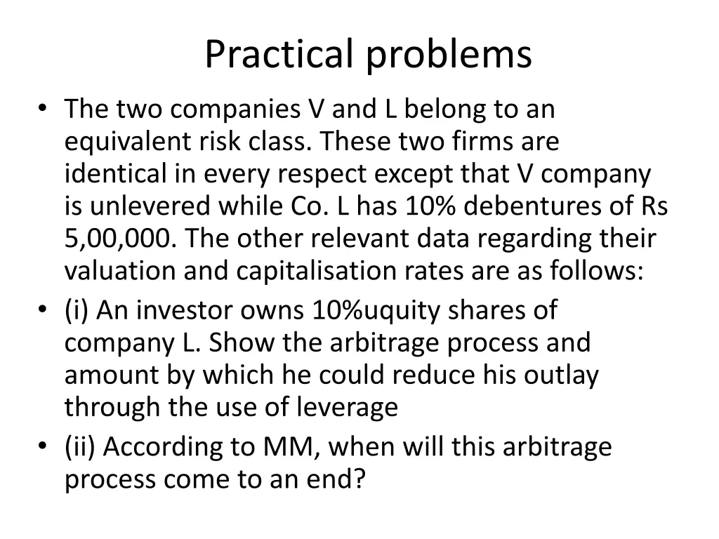 practical problems