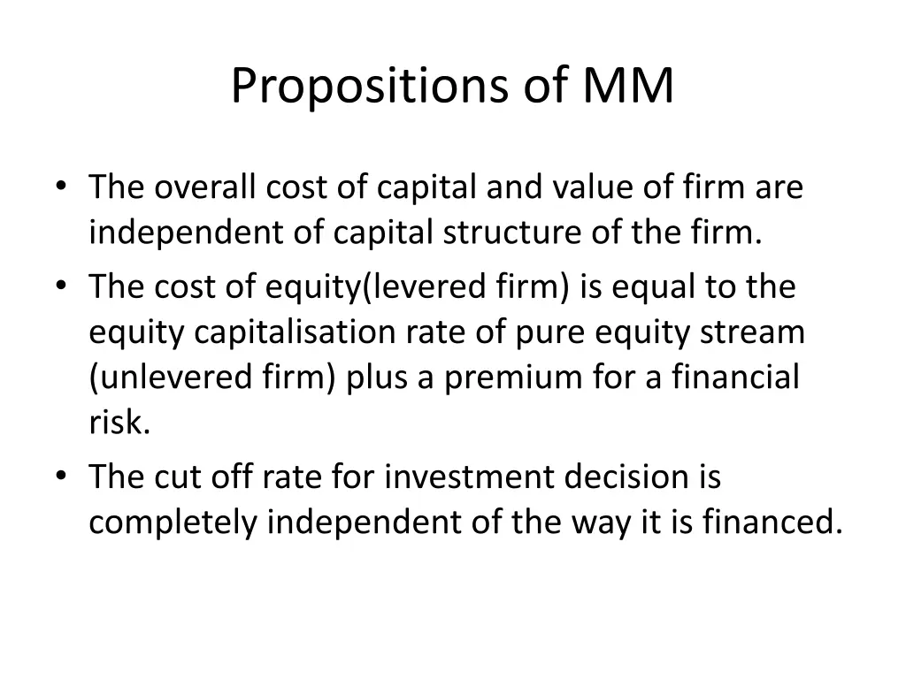 propositions of mm