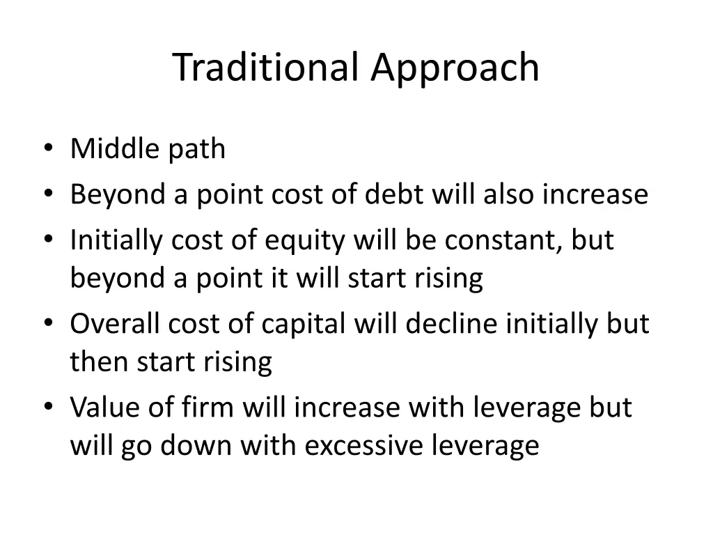 traditional approach