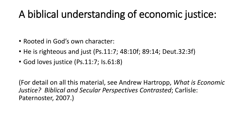 a biblical understanding of economic justice