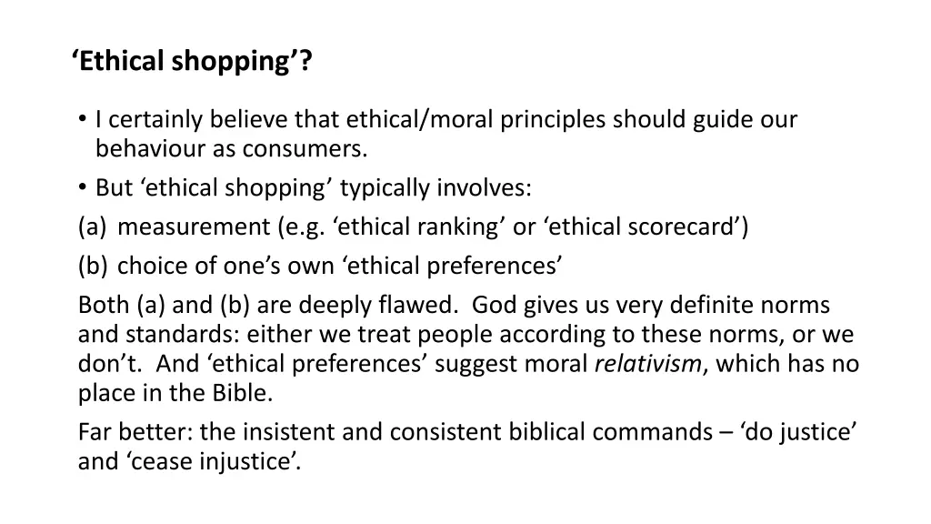 ethical shopping