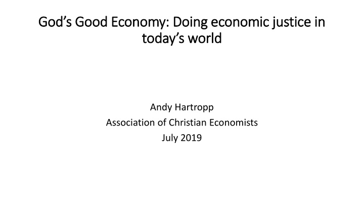 god s good economy doing economic justice