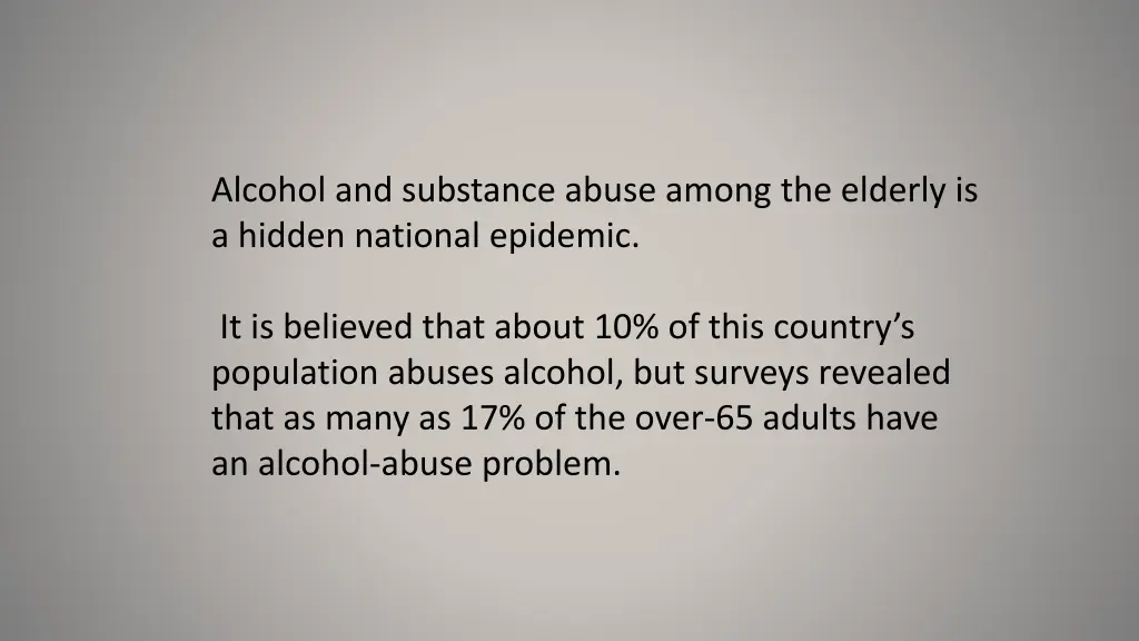 alcohol and substance abuse among the elderly