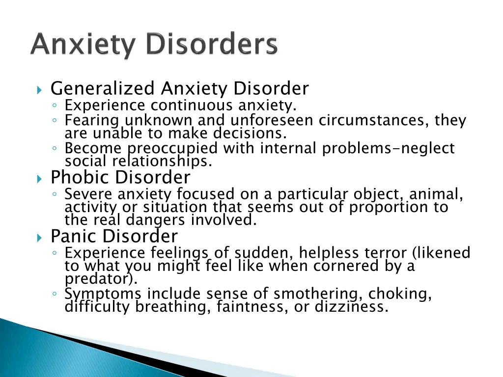 generalized anxiety disorder experience