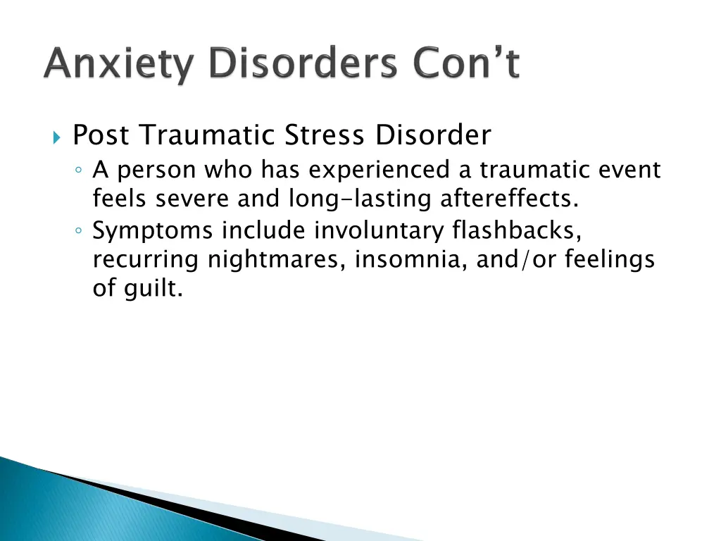 post traumatic stress disorder a person