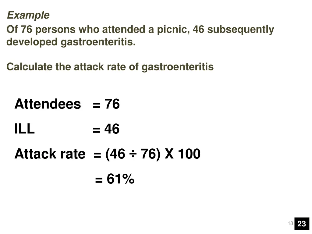 example of 76 persons who attended a picnic