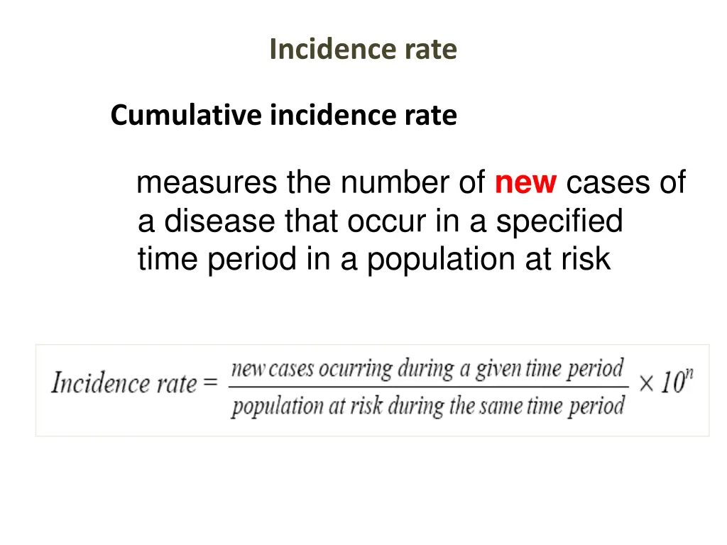 incidence rate