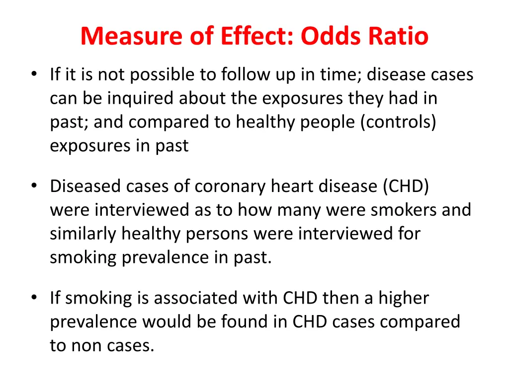 measure of effect odds ratio