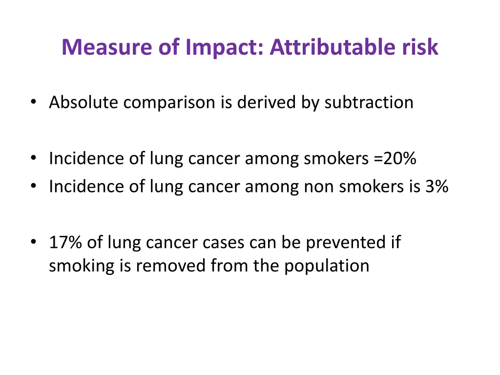 measure of impact attributable risk