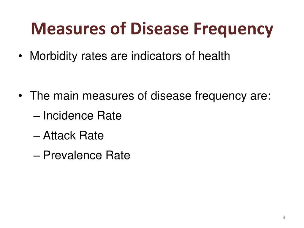 measures of disease frequency