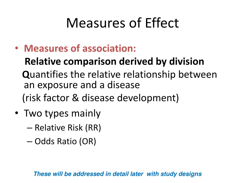 measures of effect