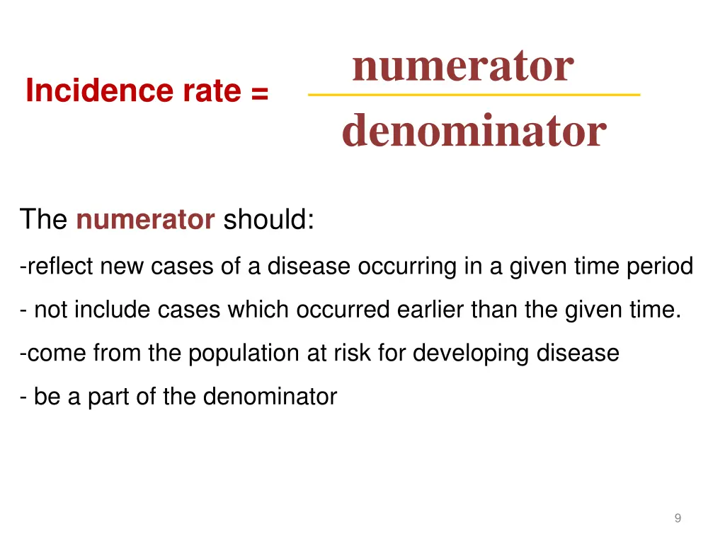 numerator denominator