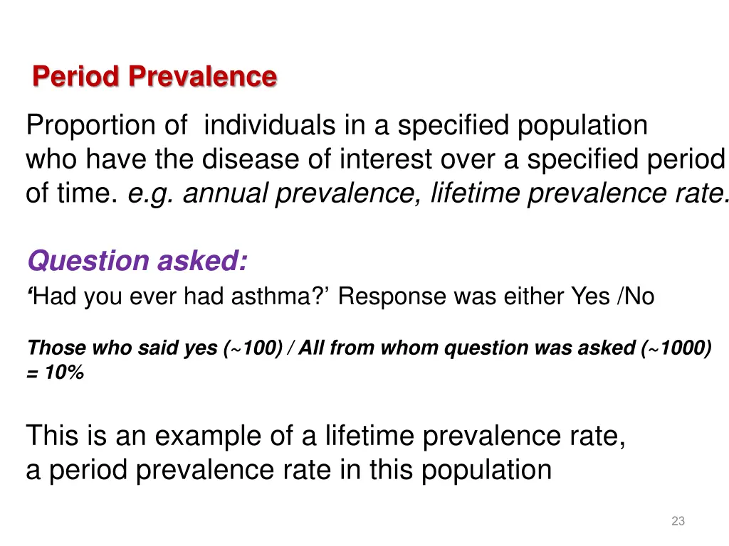 period prevalence