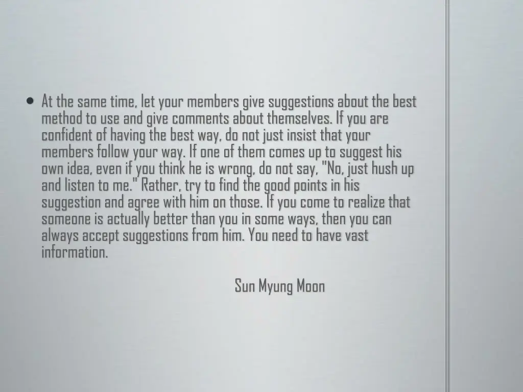 at the same time let your members give