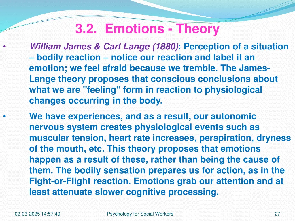 3 2 emotions theory