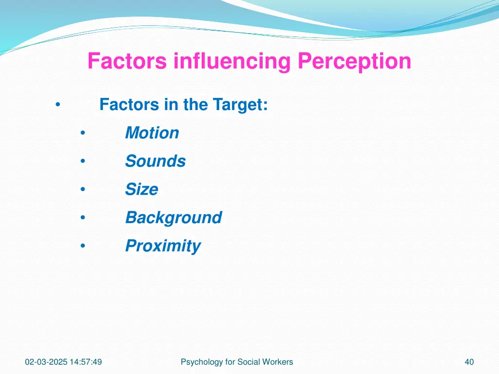 factors influencing perception 1