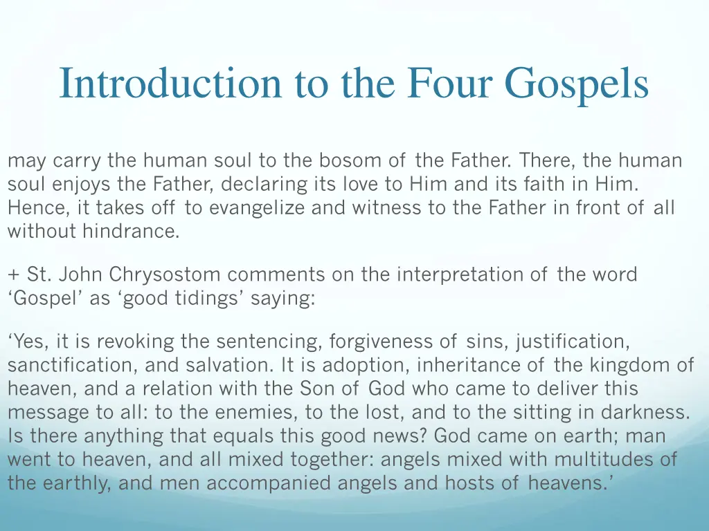 introduction to the four gospels 10