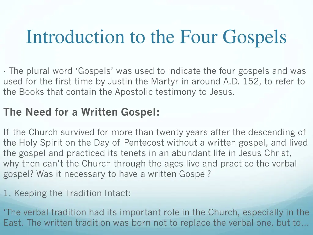 introduction to the four gospels 12