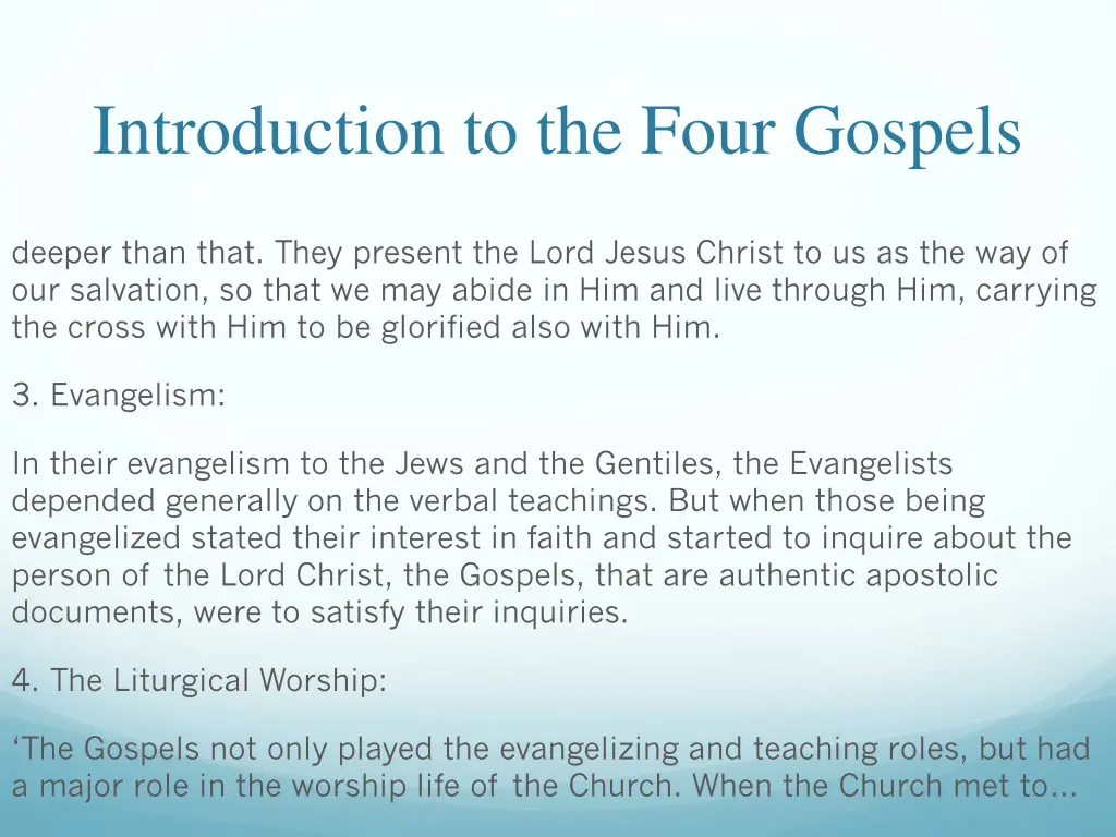 introduction to the four gospels 14